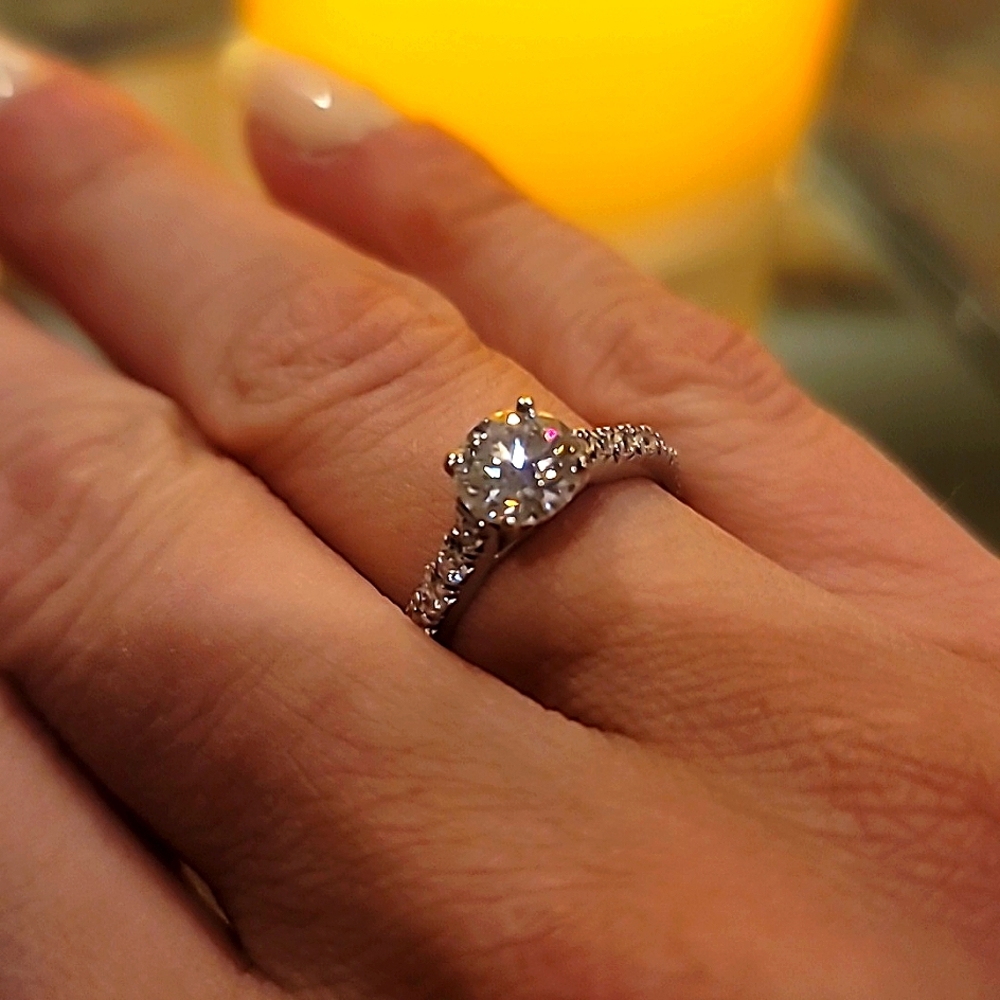 Moissanite Solitaire Ring - Picture 6 of 8